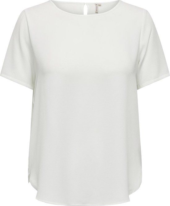 ONLY CARMAKOMA CARVICA LIFE SS TOP WVN NOOS Dames Top - Maat 46 - Cloud Dancer