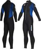 CRESSI Velvet Man-3mm Ultra Stretch Double-Lined Neoprene One-Piece Wetsuit with Diagonal Front Zipper for Easy Dressing and
