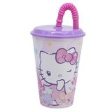 STOR Kinderbeker met Deksel en Rietje Hello Kitty 430ml