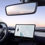 TSTESE 2 stuks beschermer sierlijst compatibel met Tesla Model 3 Model Y (2019-2024) Screen Edge Frame Achteruitkijkspiegel Cover Interieur Siliconen Decoraties Middenconsole Decor Accessoires (zwart)