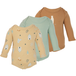 LUPILU® Lot de 3 bodys pour bébé (marron/menthe, 6-12 mois)