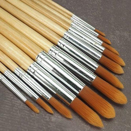 Bleiswijck Professionele penselenset - 12 delig - Penselen - Rond - 12 stuks - Volwassenen