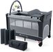 Mobiclinic Caelum - Reisbedje - 3 in 1 - Wieg - Reisbed, box en luiertafel - Verschoontafel - Met matras - Wielen 360º - Campingbedje - Baby bed - Grijs