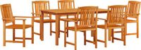 vidaXL Tuinset, 7-delig, bruin, massief acaciahout