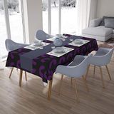 Bonamaison Tafelkleed, Anti-Mold, Sneldrogend, Waterdicht, 100% Polyester Tafellaken, Paars, zwart, 140 x 200 Cm