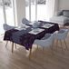 Bonamaison Tafelkleed, Anti-Mold, Sneldrogend, Waterdicht, 100% Polyester Tafellaken, Paars, zwart, 140 x 200 Cm