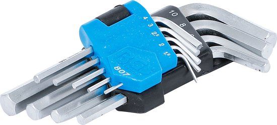 BGS Stiftsleutelset kort inbus 1,5 - 10 mm 9 delig