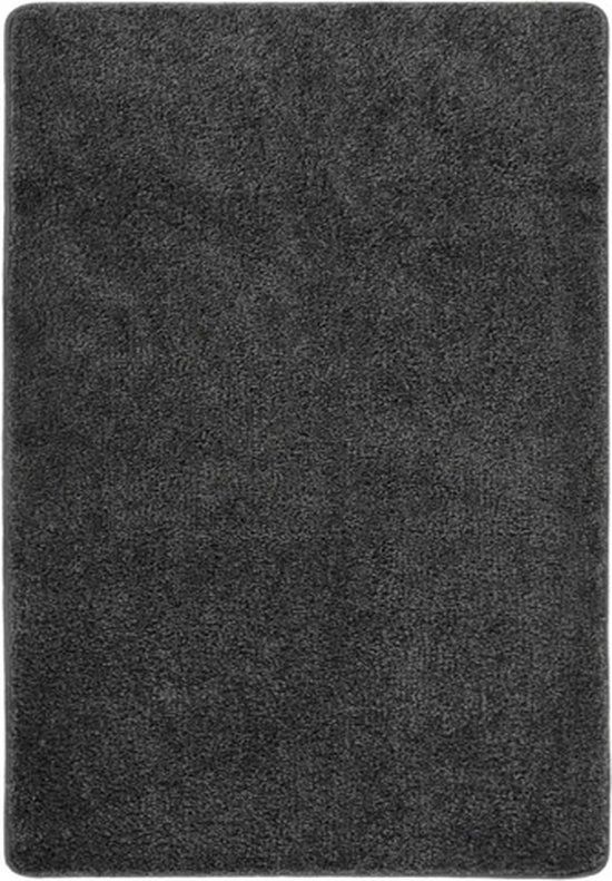 vidaXL Vloerkleed Shaggy Anti-slip Donkergrijs 120x170 cm