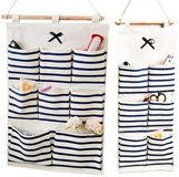 Merkloos Muur Opslag Katoenen Tas - Wandorganizer - 2 Stuks - Blauw