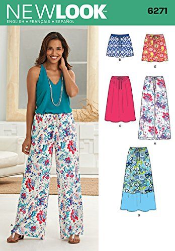 Simplicity New Look snit patroon 6271 - Rokken/Broeken/Shorts - Maat A (36-48)