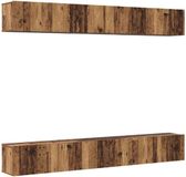 vidaXL Tv-meubelset - 6 stuks - Oudhout - Bewerkt hout