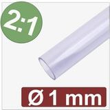 Quadrios 25CA603 Gaine thermorétractable sans colle transparent 1 mm 0.5 mm Taux de retreint:2:1 Marchandise vendue au mètre