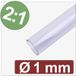 Quadrios 25CA603 Gaine thermorétractable sans colle transparent 1 mm 0.5 mm Taux de retreint:2:1 Marchandise vendue au mètre