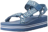 GUESS Avin, damessandalen met sleehak, blauw en wit, denim, 38 EU