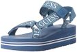 GUESS Avin, damessandalen met sleehak, blauw en wit, denim, 38 EU