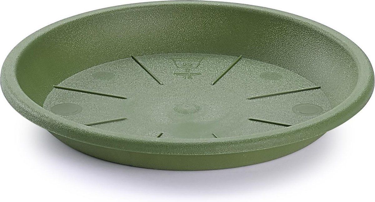 Forte Plastics Opvangschaal/onderbord Plantenpot donkergroen rond 16 cm