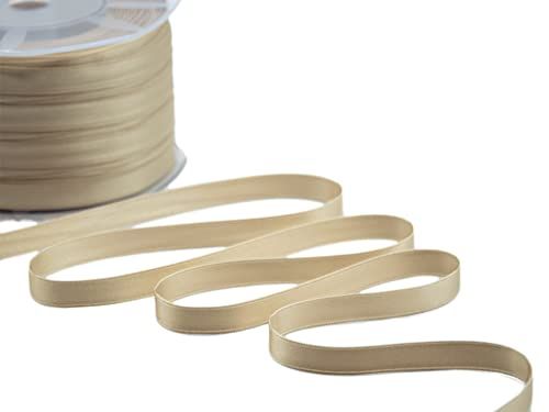 Furlanis - Dubbel satijnen lint - beige - 10 mm x 25 m