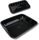 FM Professional Set van 2 geëmailleerde stalen ovenschalen 40 x 34 cm en 21 x 12 cm