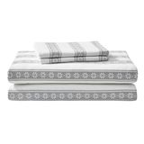 Eddie Bauer - Twin Lakens, katoenen flanellen beddengoedset, geborsteld voor extra zachtheid, gezellige woondecoratie (Snowflake Fair Isle, 3-delig, twin)