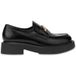 Moschino City Love Abrasive Calfskin Loafers Black