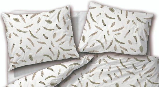 Passion Home Linen Feather Dekbedovertrek - Groen - Katoen - 140x200 cm