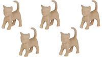 Décopatch AP154Opack - Lot de 5 supports en papier brun pulpé 11x6x13 cm, Chaton