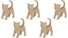 Décopatch AP154Opack - Lot de 5 supports en papier brun pulpé 11x6x13 cm, Chaton