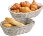 Kesper Brood/fruit mandje - 2 stuks - lichtgrijs - ovaal - 24 x 20 x 6 cm