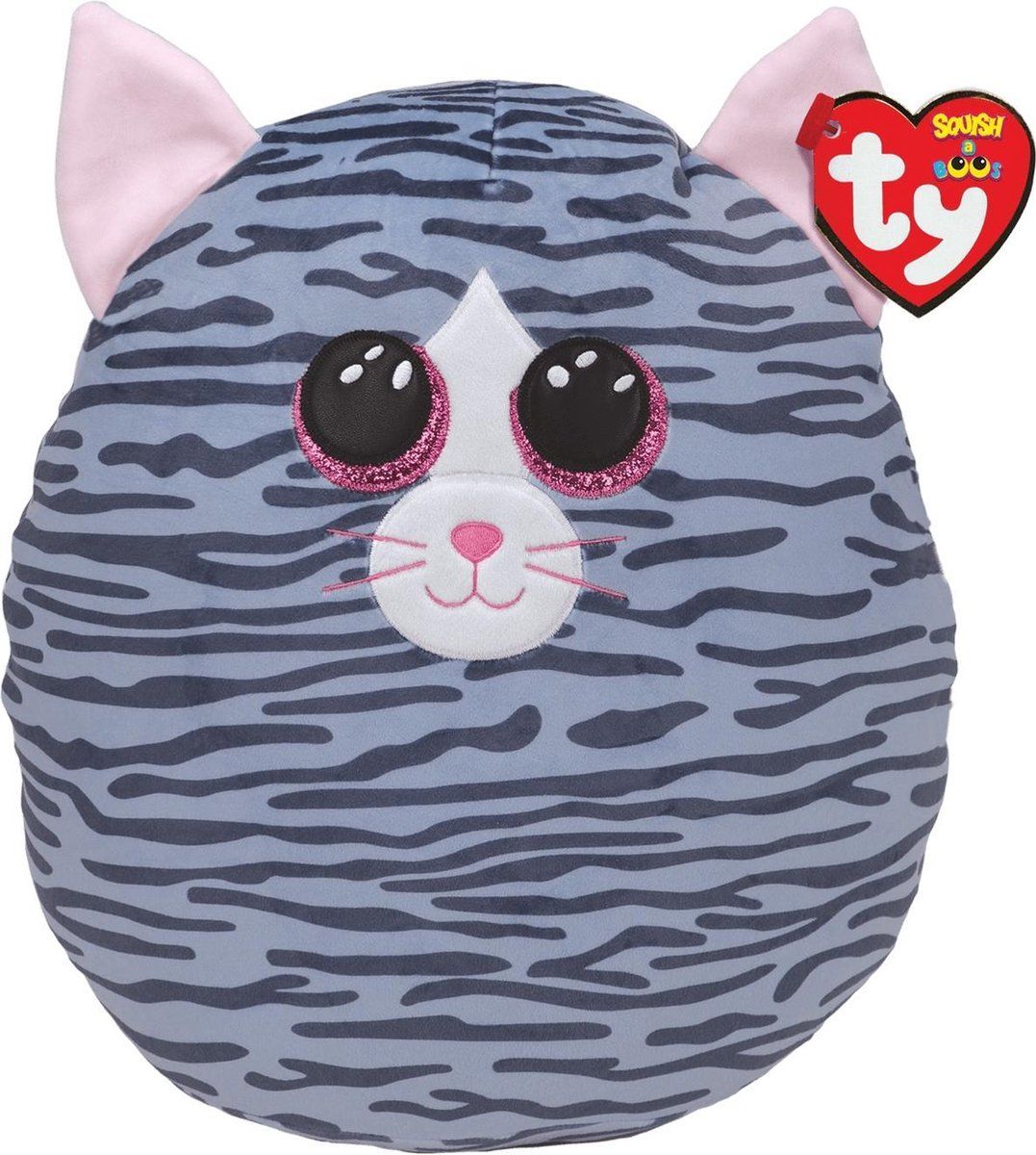 TY Squish a Boo's Kiki Knuffelkussen - 20 cm - Grijs