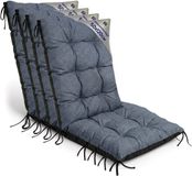 Amazinggirl Tuinstoelkussens Hoge Rug Set: 4x 50x120 cm - Jeans Eco linnen
