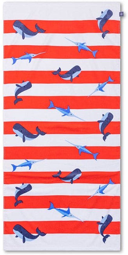 Swim Essentials - strandlaken - 135 x 65 cm - Rood/Wit