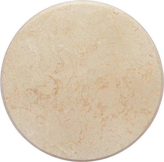 vidaXL Tafelblad Marmer Crèmekleurig Ø50x2,5 cm