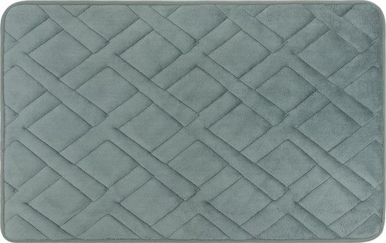 QUVIO Badmat met ruit patroon - 50x80cm - Grijs