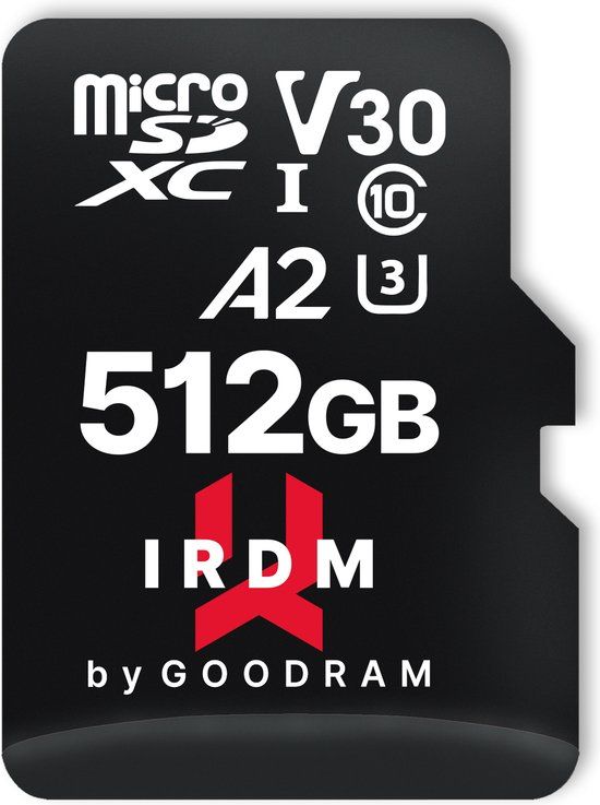 Goodram IRDM M2AA 512GB MicroSDXC UHS-I Class 10 - 170MB/s Read, 120MB/s Write