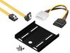 baytronic Inbouwset inbouwframe voor 2,5" harde schijven/SSD's op 3,5" adapter montageframe beugel rails incl. 30cm SATA kabel hoek + 4pin Sata adapter