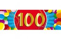 Bellatio Decorations 100 jaar leeftijd sticker - 19 x 6 cm - 100 jaar verjaardag - jubileum - versiering