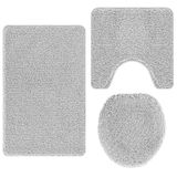 VidaXL Antislip Badmat Set 3 stuks Grijs 50 x 80 cm PP