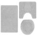 VidaXL Antislip Badmat Set 3 stuks Grijs 50 x 80 cm PP