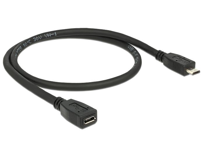 DeLOCK 0.5m USB 2.0 Kabel - Zwart