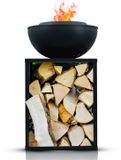 EdenOutdoor® Vuurschaal - Vuurhaard - Vuurring - Opslag - Staal - 58 × 58 × 61 cm - Zwart