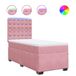 vidaXL Boxspring met Matras Fluweel Roze 80x200 cm