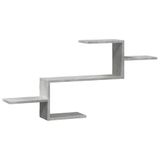 vidaXL - Wandschap - 104x15x49 cm - Bewerkt Hout - Betongrijs
