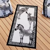 PETTI Artigiani Italiani - Strandlaken van microvezel, strandlaken of zwembadhanddoek, strandlaken voor strandstoelen, groot strandlaken 90 x 180 cm, 100% Made in Italy, zebra