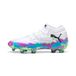 PUMA Future 8 Ultimate FG Brilliance - Blanc/Fizzy Apple/BLeu/Magenta pur Femme ÉDITION LIMITÉE - Herbe naturelle (FG), pointure 38