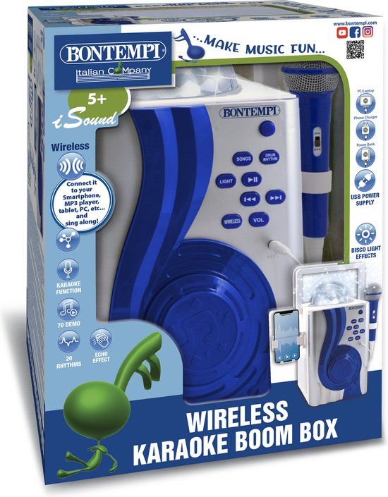 Bontempi Karaoke Draadloos Junior - Blauw/Zilver