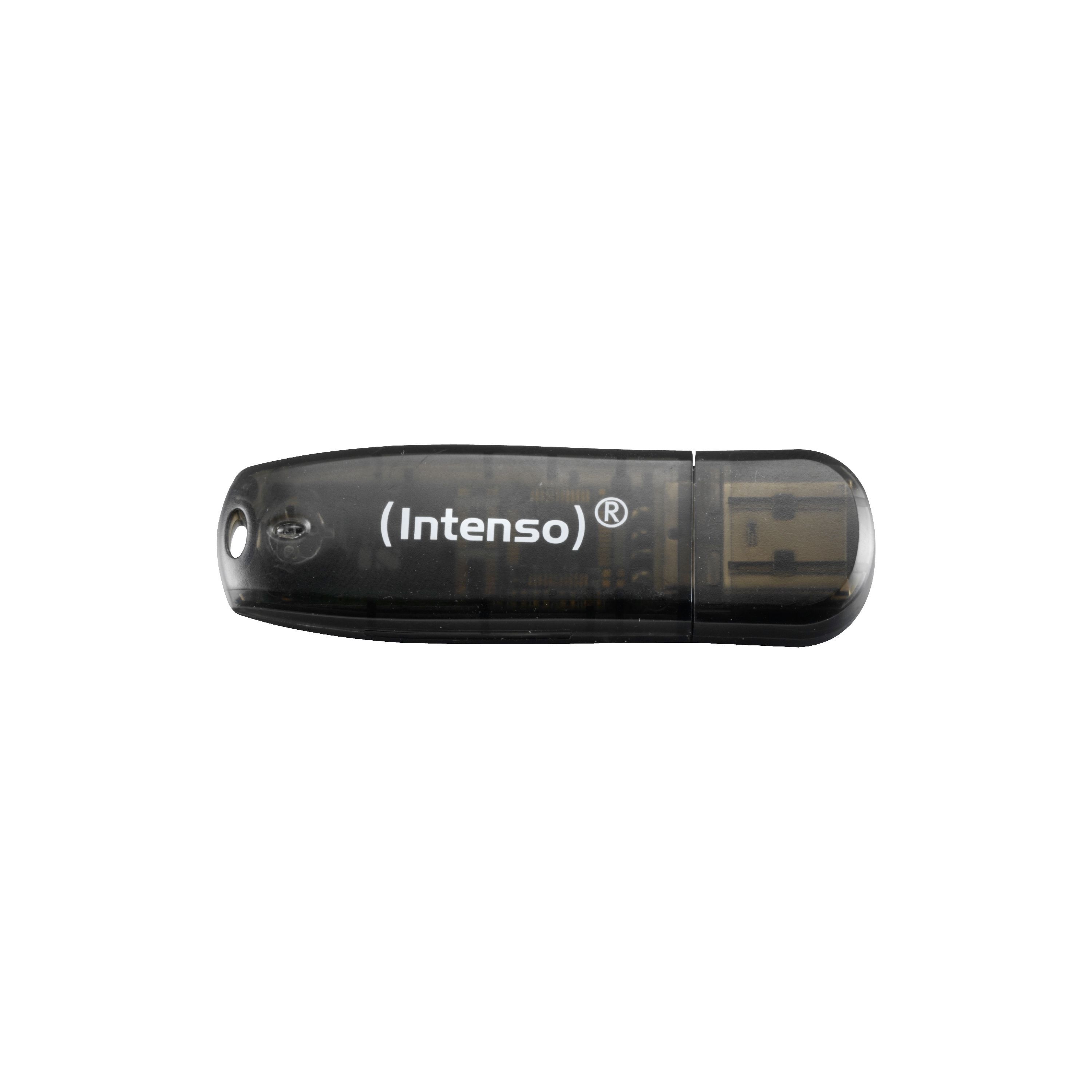 Intenso Rainbow Line USB Flash Drive - 16GB - USB 2.0 - Black