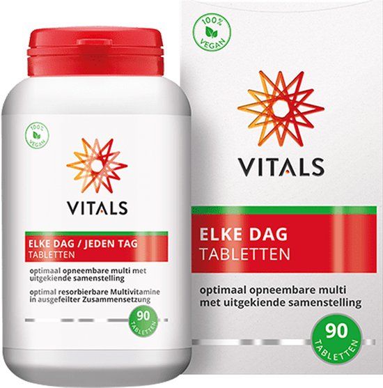 Vitals Elke Dag - 90 tabletten - Multivitamine - Vegan