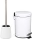 5Five Accessoires voor badkamer/toilet - WC-borstel en pedaalemmer 3L - wit