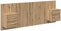 vidaXL Hoofdbord met kastjes bewerkt hout betongrijs