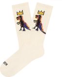 Jimmy Lion heren athletic sokken basquiat pez dispenser beige
